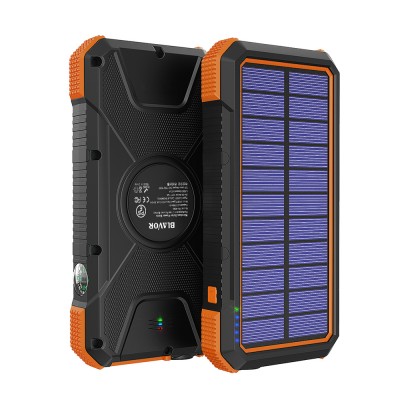 Solar Charger  PD18W QC 3.0 Portable Fast charge Wireless Charger 10W/7.5W/5W Waterproof Flashlight Compass 20000mAh Power Bank