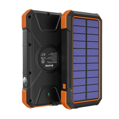 New OEM Solar Charger PD18W QC 3.0 Portable Fast charge Wireless Charger Waterproof Flashlight Compass 20000mAh Power Bank